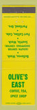 Matchbook Cover - Olive's East Portland OR Fort Collins Colorado
