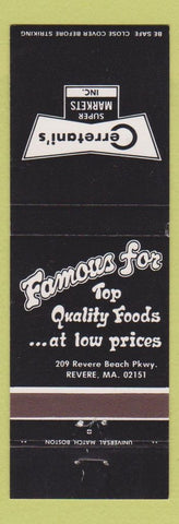 Matchbook Cover - Cerretani's Super Markets Revere MA