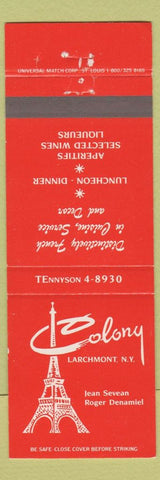 Matchbook Cover - Colony Restaurant Larchmont NY Eiffel Tower