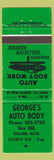 Matchbook Cover - George's Auto Body Killam AB