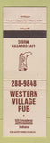 Matchbook Cover - Western Village Pub Jeffersonville IN