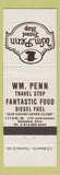 Matchbook Cover - WM Penn Travel Shop oil gas Delaware OH