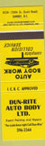 Matchbook Cover - Dun Rite Auto Body Surrey BC