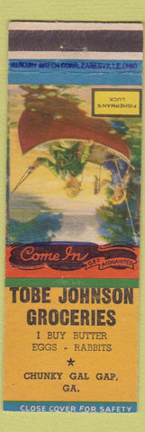 Matchbook Cover - Tobe Johnson Grocery Chunky Gal Gap GA