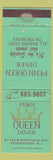 Matchbook Cover - Penn Queen Diner Pennsauken NJ WEAR