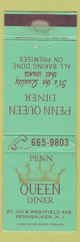 Matchbook Cover - Penn Queen Diner Pennsauken NJ WEAR