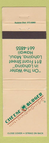 Matchbook Cover - Cheese Burger In Paradise Lahaina Maui Hawaii