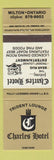 Matchbook Cover - Trident Lounge Charles Hotel Milton ON