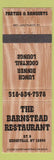 Matchbook Cover - Barnstead Restaurant Keeseville NY
