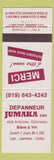 Matchbook Cover - Depanneur Jumaka QC