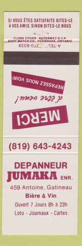 Matchbook Cover - Depanneur Jumaka QC