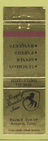 Matchbook Cover - Rapp's Paradise Inn Ansonia CT