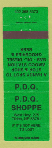 Matchbook Cover - PDQ Shop Amoco oil gas Tilden NE