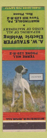 Matchbook Cover - AW Stauffer Electric Martindale PA Pointer