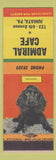 Matchbook Cover - Admiral Cafe Juniata PA Spaniel