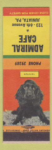 Matchbook Cover - Admiral Cafe Juniata PA Spaniel
