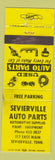 Matchbook Cover - Sevierville Auto Parts Sevierville TN WEAR