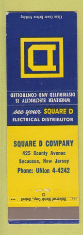 Matchbook Cover - Square D Company Secaucus NJ Electrical