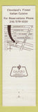 Matchbook Cover - Scaduto's Porto Fino Cleveland OH Italian