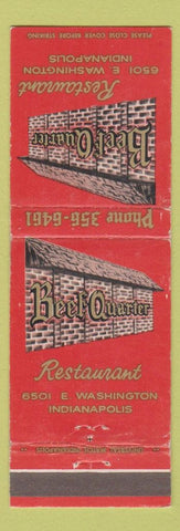 Matchbook Cover - Beef Quarter Restaurant Indianapolis IN