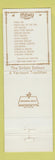 Matchbook Cover - Sirloin Saloon Shelburne Rutland Manchester VT