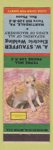 Matchbook Cover - AW Stauffer Electric Martindale PA Chihuahua