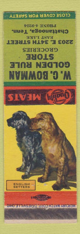 Matchbook Cover - WC Bowman Golden Rulse Store Chattanooga TN English Setter