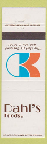 Matchbook Cover - Dahl's Foods Market Grocery Des Moines IA