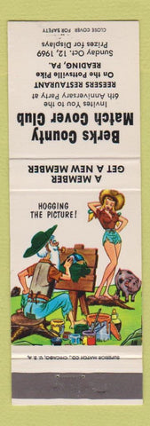 Matchbook Cover - Berks County Match Club Reading PA hillbilly