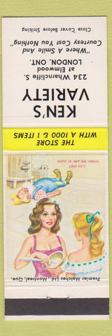 Matchbook Cover - Ken's Variety Store London ON hillbilly