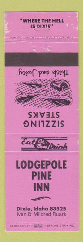 Matchbook Cover - Lodgepole Pine Inn Dixie ID