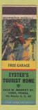 Matchbook Cover - Eyster's Tourist Home York PA