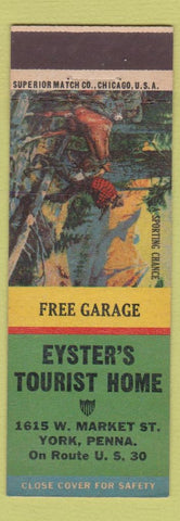 Matchbook Cover - Eyster's Tourist Home York PA