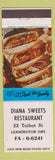 Matchbook Cover - Diana Sweets Restaurant Leamington ON