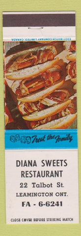 Matchbook Cover - Diana Sweets Restaurant Leamington ON