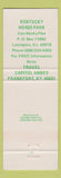 Matchbook Cover - Kentucky Horse Park Lexington KY
