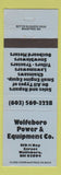 Matchbook Cover - Wolfeboro Power Equipment NH blue