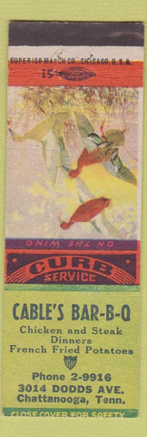 Matchbook Cover - Cable's BBQ Chattanooga TN