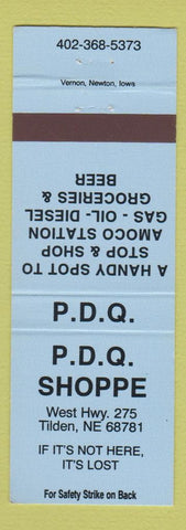 Matchbook Cover - PDQ Shoppe Tilden NE Amoco oil gas
