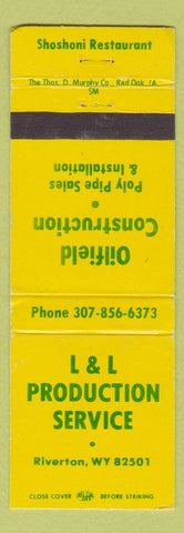 Matchbook Cover - L and L Production Riverton WY WEAR
