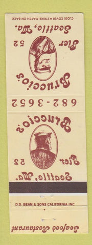 Matchbook Cover - Bruccio's Pier 52 Seattle WA seafood