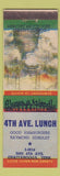Matchbook Cover - 4th Ave Lunch Chattanooga TN