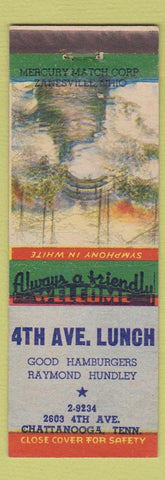 Matchbook Cover - 4th Ave Lunch Chattanooga TN