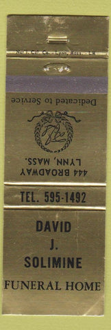 Matchbook Cover - David J Solimine Funeral Home Lynn MA WEAR