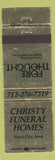 Matchbook Cover - Christy Funeral Homes Sioux City IA