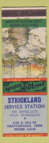 Matchbook Cover - Strickland Service oil gas Chattanooga TN