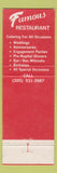 Matchbook Cover - Famous Restaurant Miami Beach FL