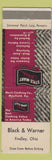 Matchbook Cover - Style Mart Mens Clothes Black Warner Findlay OH