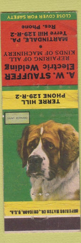 Matchbook Cover - AW Stauffer Electric Welding Martindale PA St Bernard WEAR