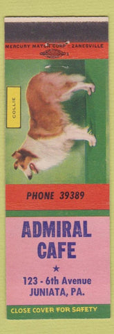 Matchbook Cover - Admiral Cafe Juniata PA Collie